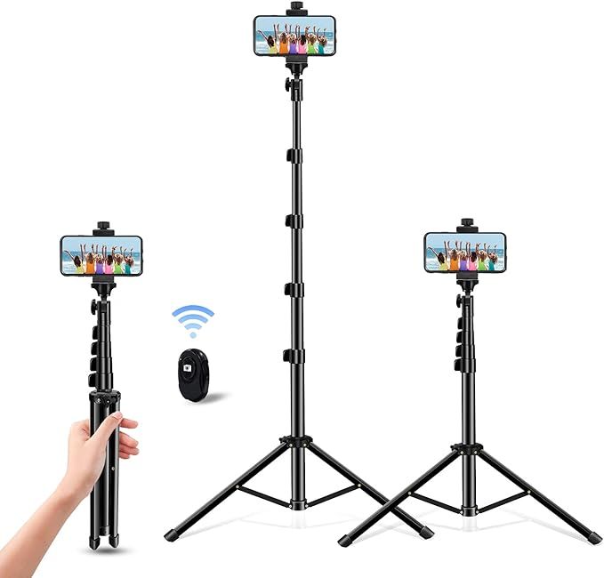 Selfie Stick Tripod, 60 inch Extendable Tripod Stand Phone Tripod Camera Tripod Wireless Remote S... | Amazon (US)