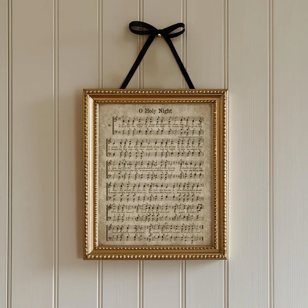 Christmas Prints O Holy Night Vintage Christmas Carol Downloadable Art Print Christmas Hymn Sign ... | Etsy (US)