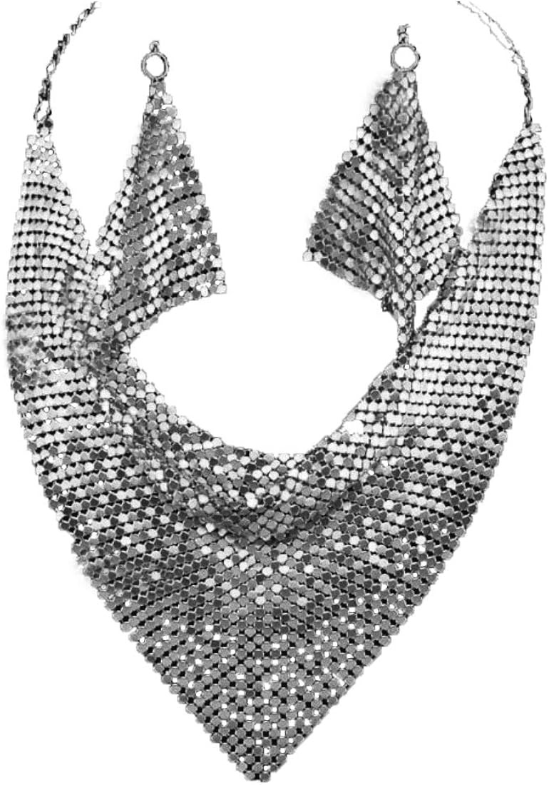 Metal Mesh Scarf Necklace | Amazon (US)