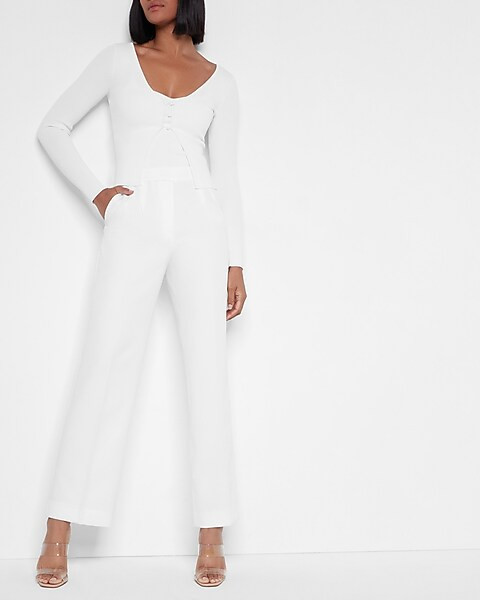 High Waisted Double Pleat Trouser | Express