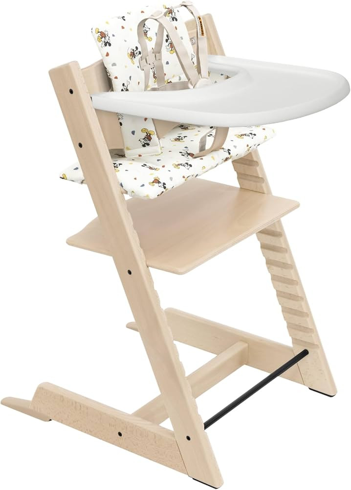 Stokke Tripp Trapp High Chair 2 (Natural), Cushion 2 (Mickey Celebration) + Stokke Tray (White) -... | Amazon (US)