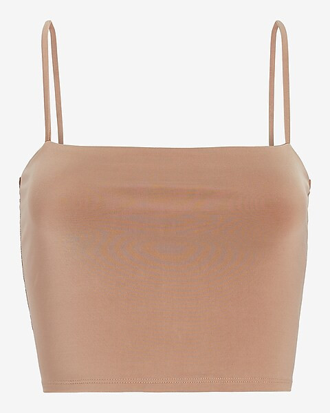 Body Contour Double Layer Cropped Square Neck Cami | Express