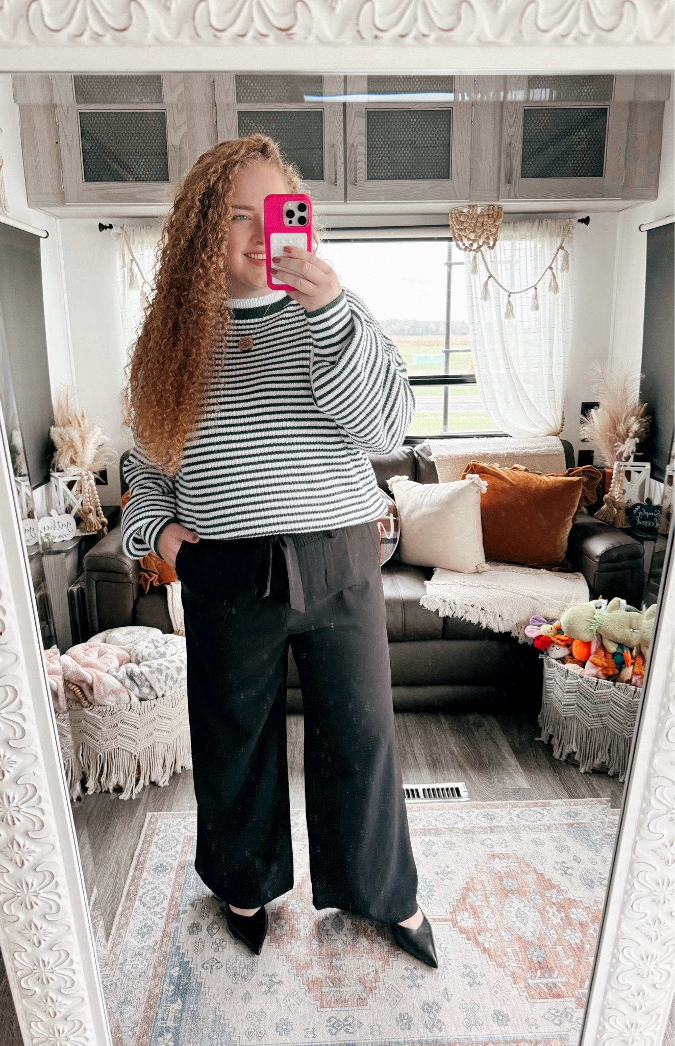 The perfect holiday look for the office🤍office outfit | office style | office look | amazon office outfit | amazon office style | amazon office must haves | work wear | amazon work wear | work wear style | amazon work wear style | sweater | amazon striped sweater  | amazon green striped sweater | amazon oversized sweater  | dress pants | work pants | black pants | black dress pants | Amazon dress pants | Amazon work pants | heels | amazon heels  | amazon finds | amazon fashion | amazon outfit | amazon look | holiday office look | holiday office wear | holiday looks for the office 

#LTKStyleTip #LTKMidsize #LTKWorkwear