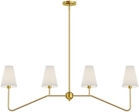 Electro bp;47" W 4-Light Linear Kitchen Island Lighting Fixture Classic Chandeliers Polished Gold... | Amazon (US)
