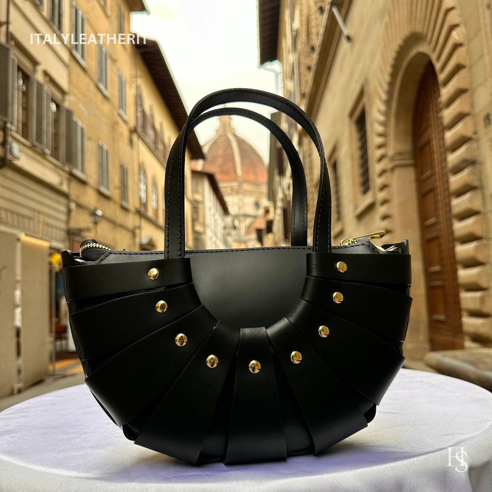 Italian Handmade Leather Bags For Woman Tote From Florence, Black Purse | Etsy (US)