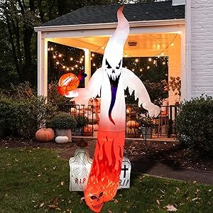 Halloween Inflatables Decorations Outdoor Ghost - 9FT Scary Lighted Blow Up Ghost Halloween Decor... | Amazon (US)