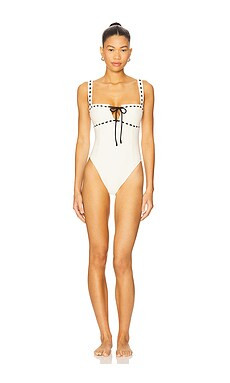 Tularosa Anica One Piece in Ivory & Black from Revolve.com | Revolve Clothing (Global)