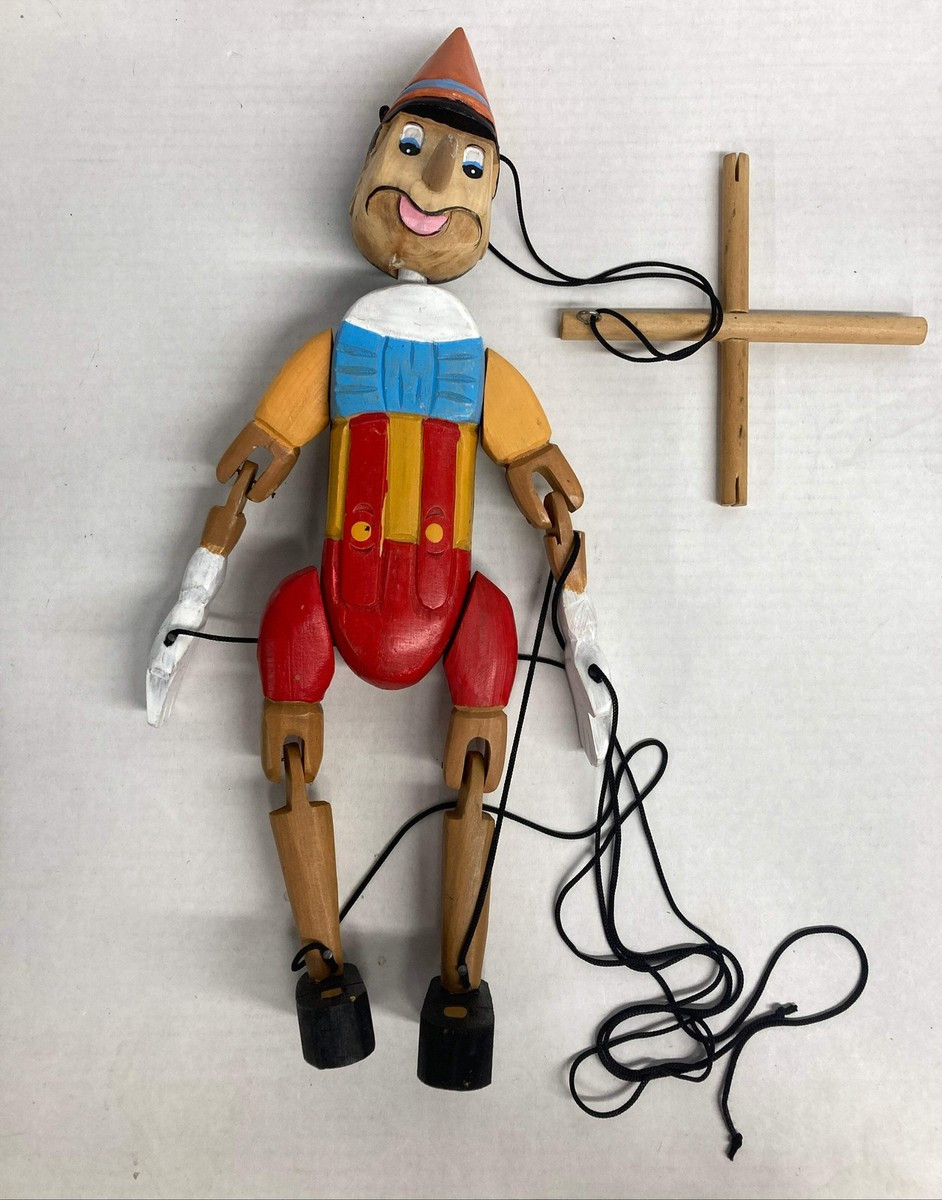 Wood-Carved Pinocchio Marionette 16" Puppet Doll | eBay US