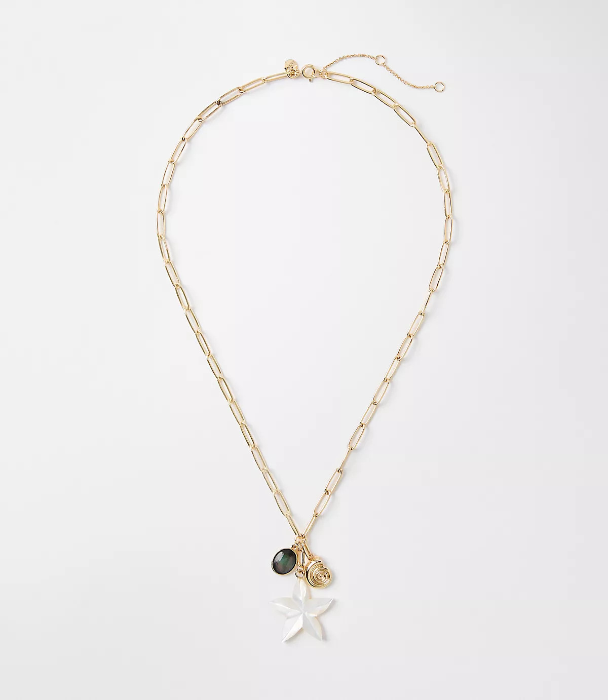 Mother Of Pearl Starfish Cluster Pendant Necklace | LOFT