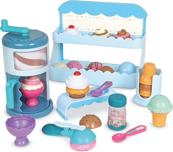 Learning Resources Swirly Scoops Ice Cream Shoppe - Play Food Cones, Pretend Play Kitchen Playset... | Amazon (US)