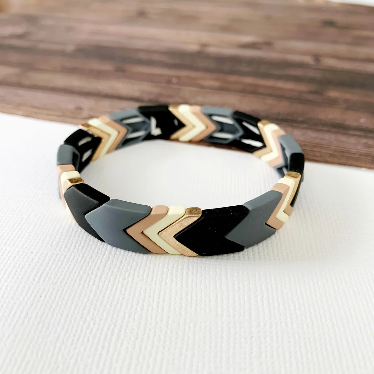 Boutique Bracelet Collection :: Lucy Grey Chevron Tile Bracelet | Baubles & Bits