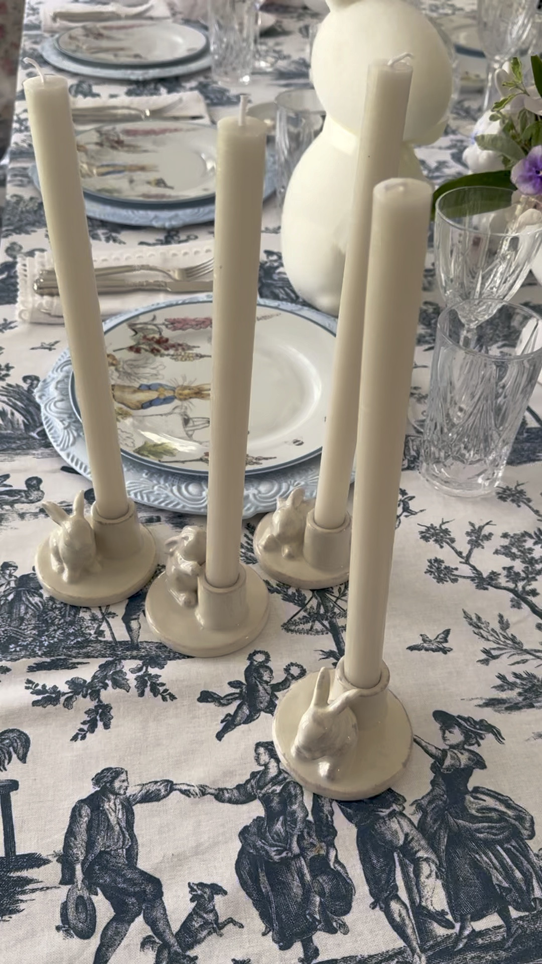 The cutest bunny candle holders around!
#bunnydistracted
#bunny
#easterinspiration
#easter
#springtable
#eastertable
#easterdecor
#easterideas
#tablescapeideas

#LTKHome #LTKSeasonal