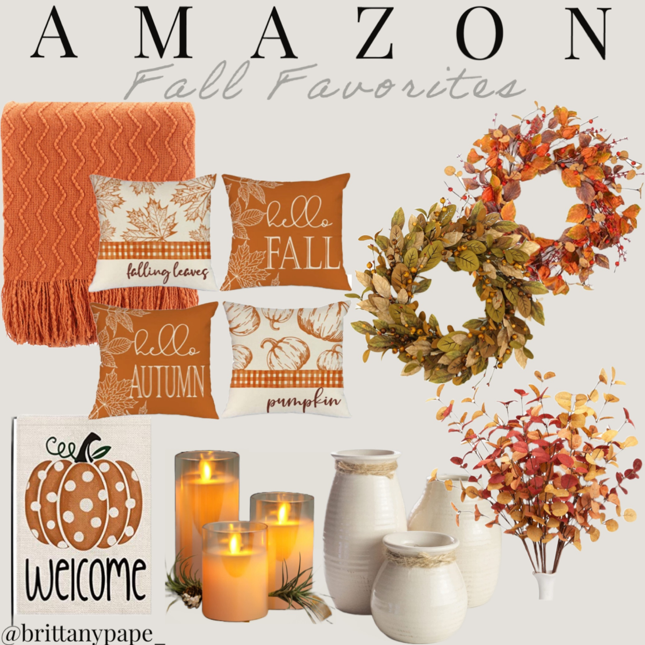 Amazon fall decor, Amazon home, Amazon finds, fall decor, candles, fall pillows, fall wreath, fall flag, fall blanket, orange blanket, faux plants, fall stems, flickering candles

#LTKunder50 #LTKSeasonal #LTKhome