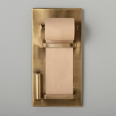 Brushed Metal Paper Roll Holder Brass Finish - Hearth & Hand™ with Magnolia | Target