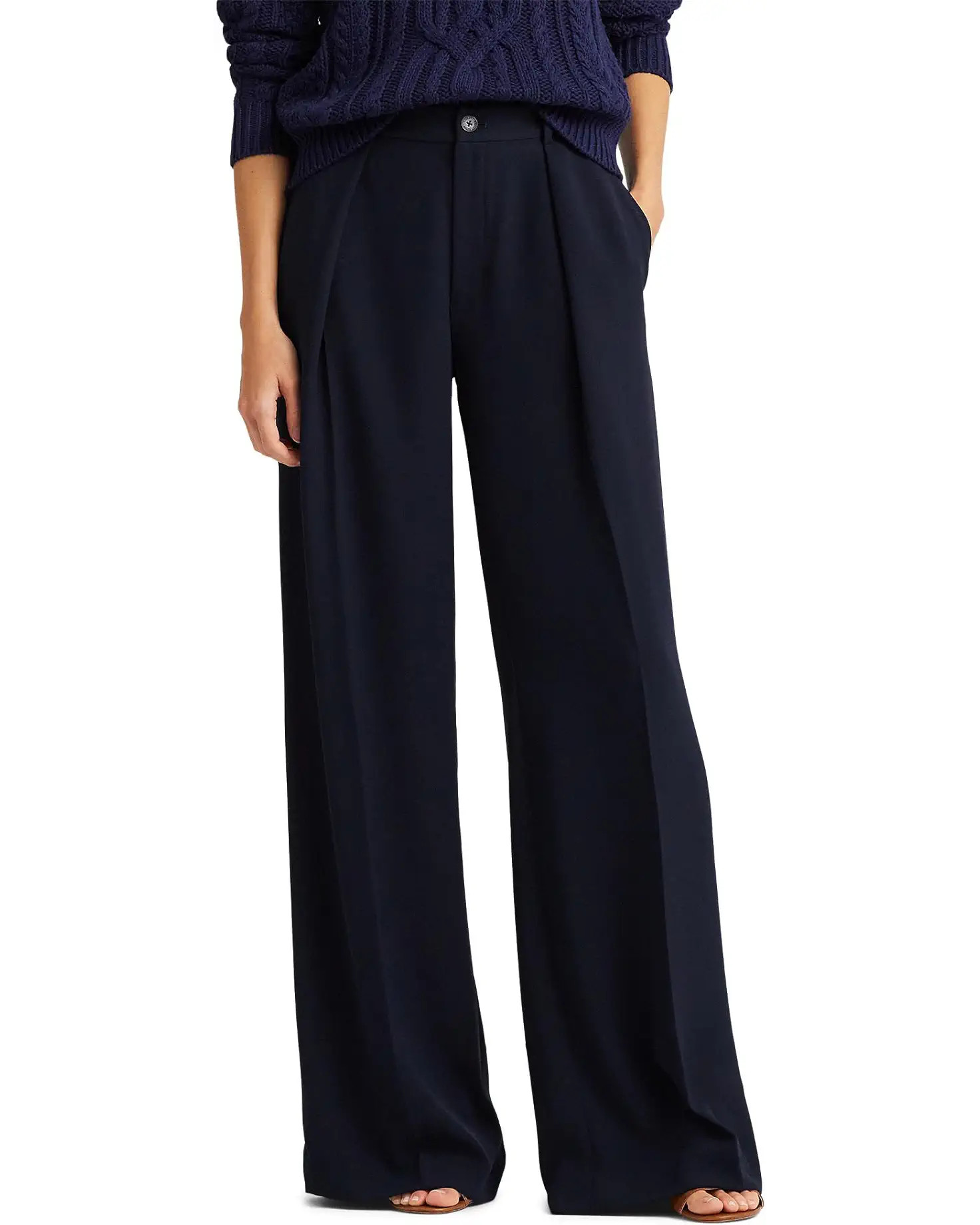 Double-Faced Georgette Wide-Leg Pants | Zappos