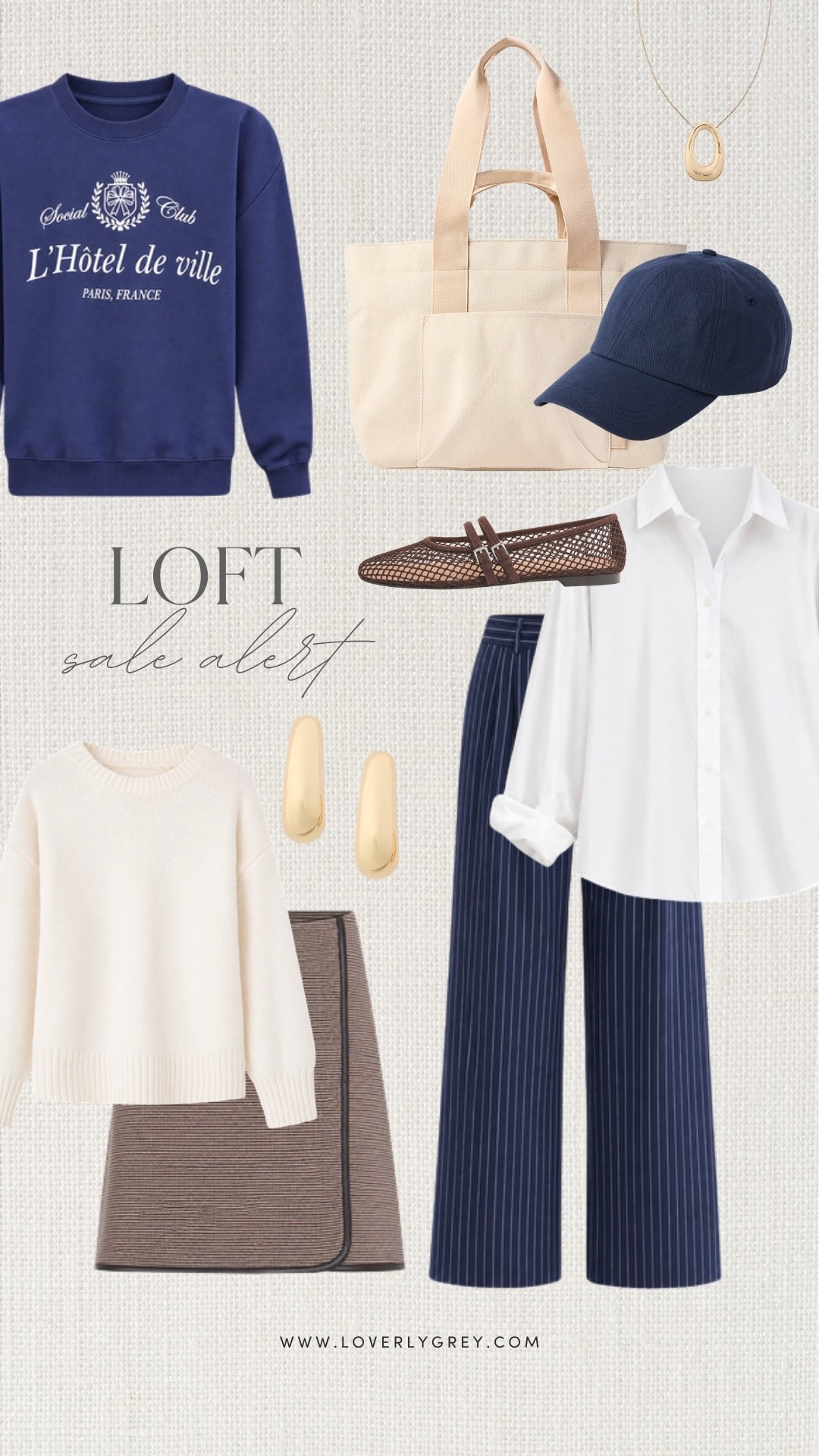 These LOFT sale finds for fall are SO easy to mix and match. I love the navy, cream and chocolate brown color palette, and the wide-leg pants, classic button-down and cozy sweater would make such cute LOFT fall outfits for women.

#LTKootd #LTKWorkwear #LTKSeasonal