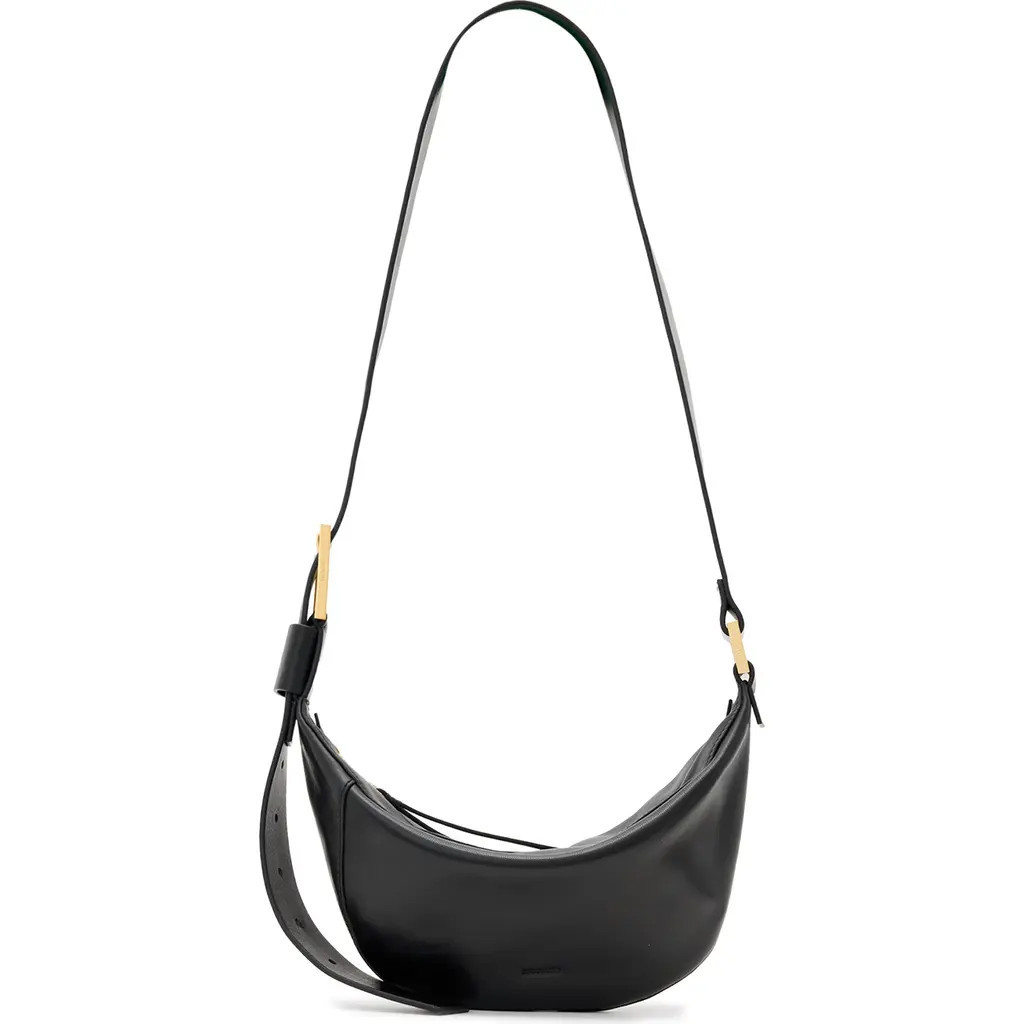 AllSaints Luna Leather Crossbody Bag in Black at Nordstrom | Nordstrom