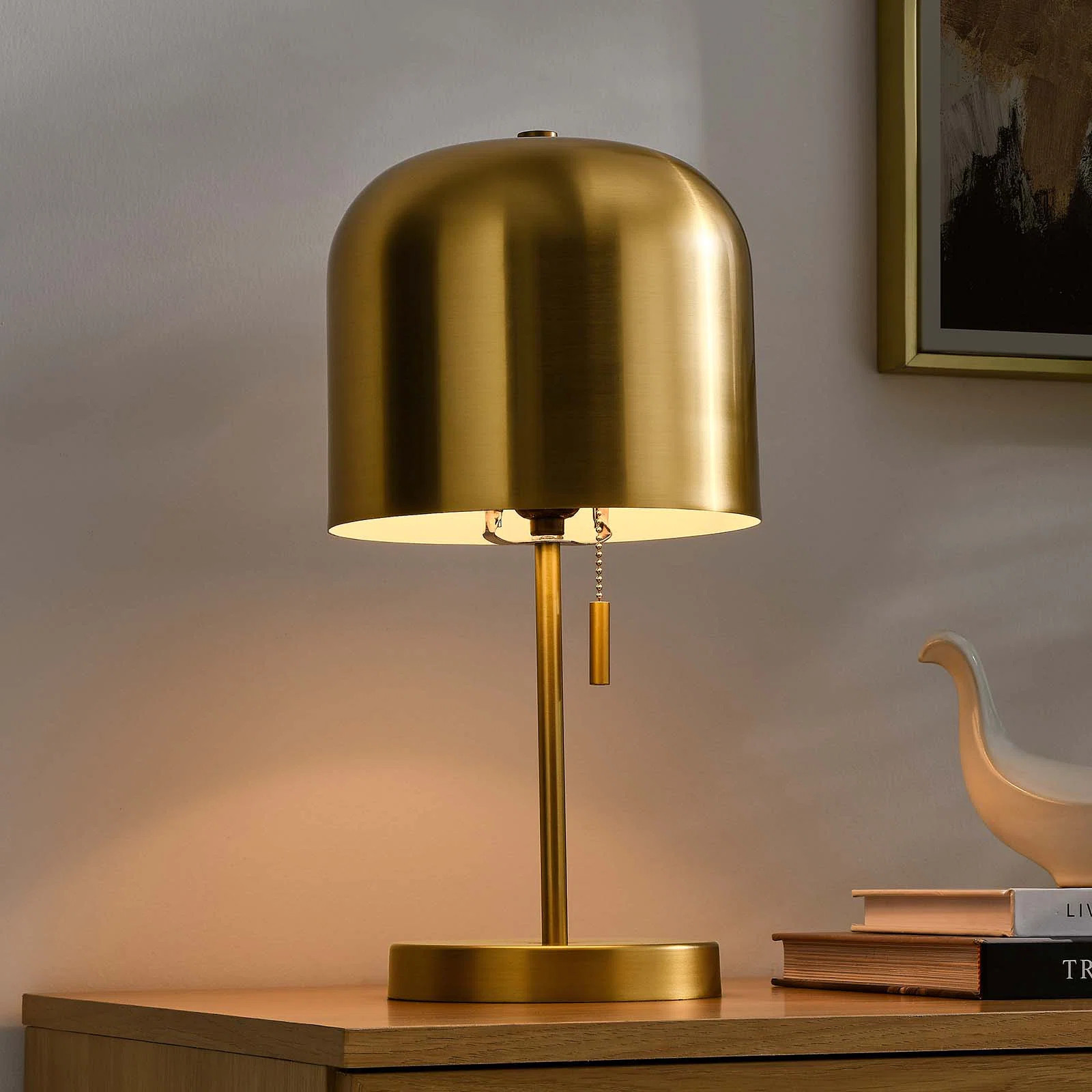 Avenue Table Lamp In Satin Brass | Wayfair North America