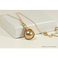 Gold Pearl Solitaire Necklace - Available With Matching Earrings | Etsy (US)