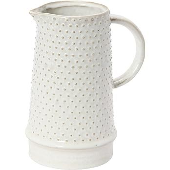 Bloomingville Embossed Stoneware Hobnail Pitcher, White Reactive Glaze, 7" L x 5" W x 8" H | Amazon (US)