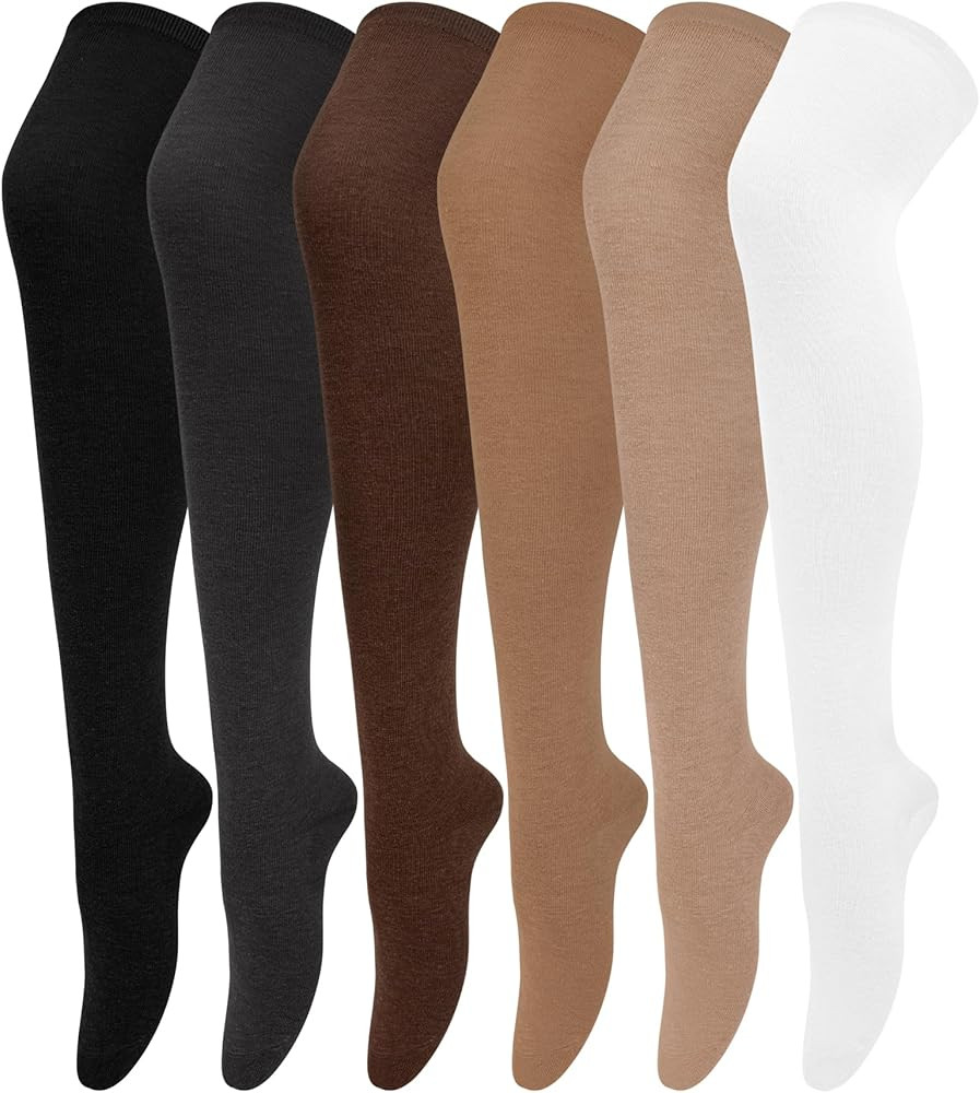 Thigh High Socks for Women Casual Over the Knee High Socks Stockings for Anniversaries or Holiday... | Amazon (US)