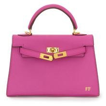 Lily and Bean Hettie Mini Bag -Rose Pink with Initials and Patterned F | Lily and Bean