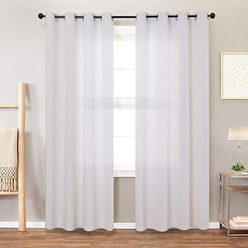 jinchan Textured Linen Curtain Panels Bedroom Drapes Living Room Thermal Insulated Room Darkening... | Amazon (US)
