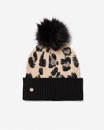 Leopard Pom Beanie | Express