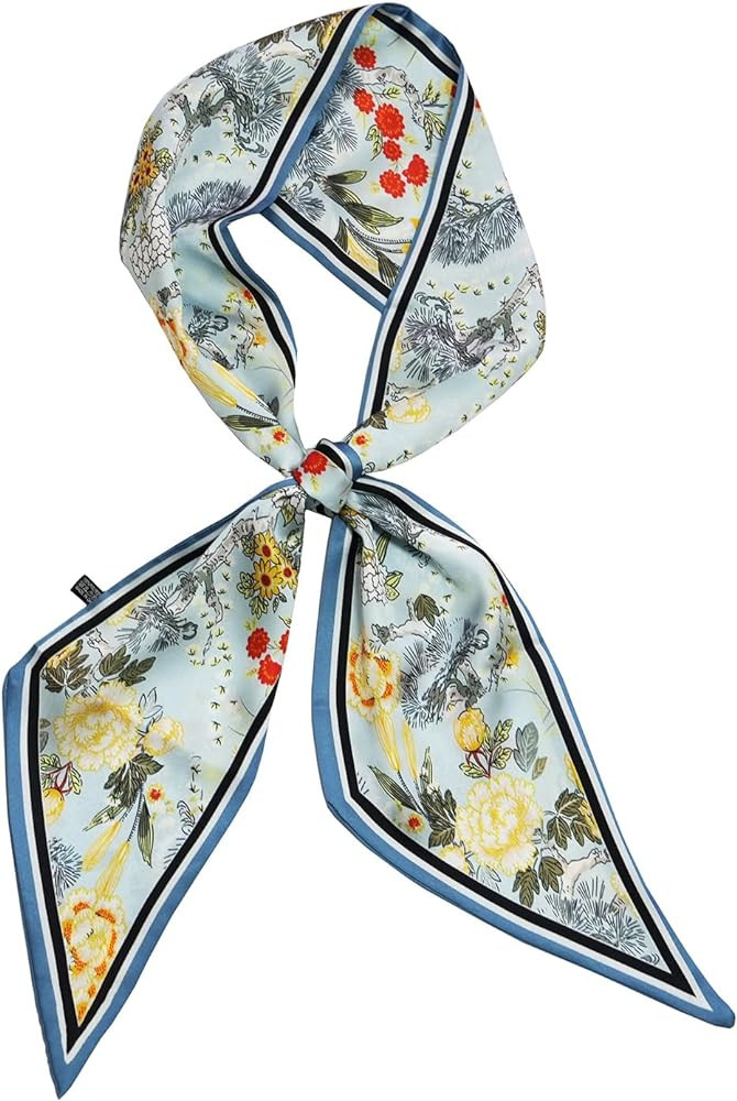 JERLA Mulberry Silk Like Head Scarf Hair band Ribbon Women's Fashion Neck Satin Scarfs for Bag Ha... | Amazon (US)