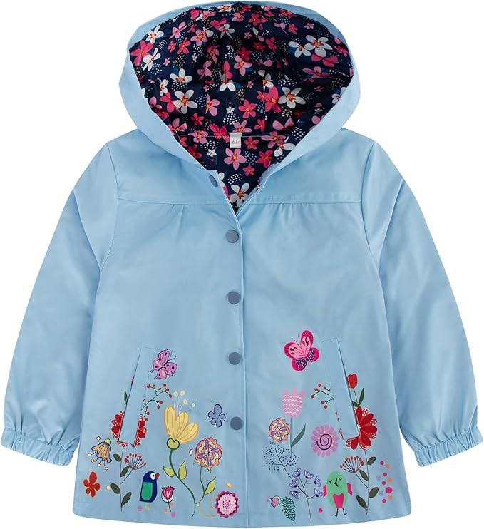 Seanrui Toddler Rain Jacket Waterproof Hooded Rain Coats for Girls Windbreaker Outwear | Amazon (US)
