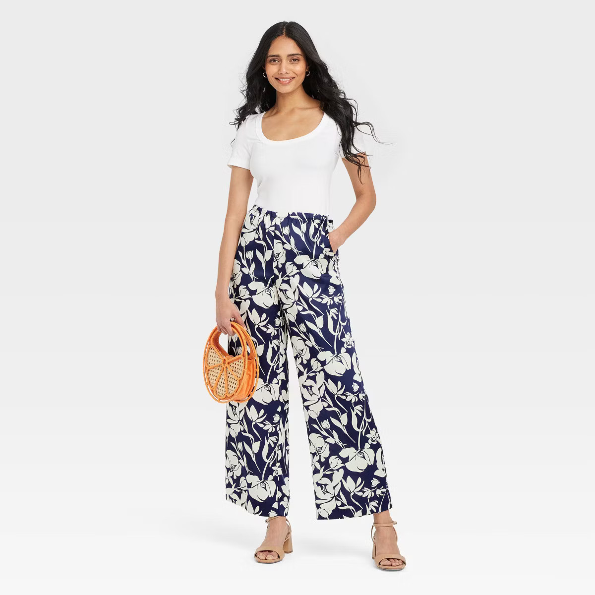 Women's Mid-Rise Pull-On Satin Pants - A New Day™ | Target