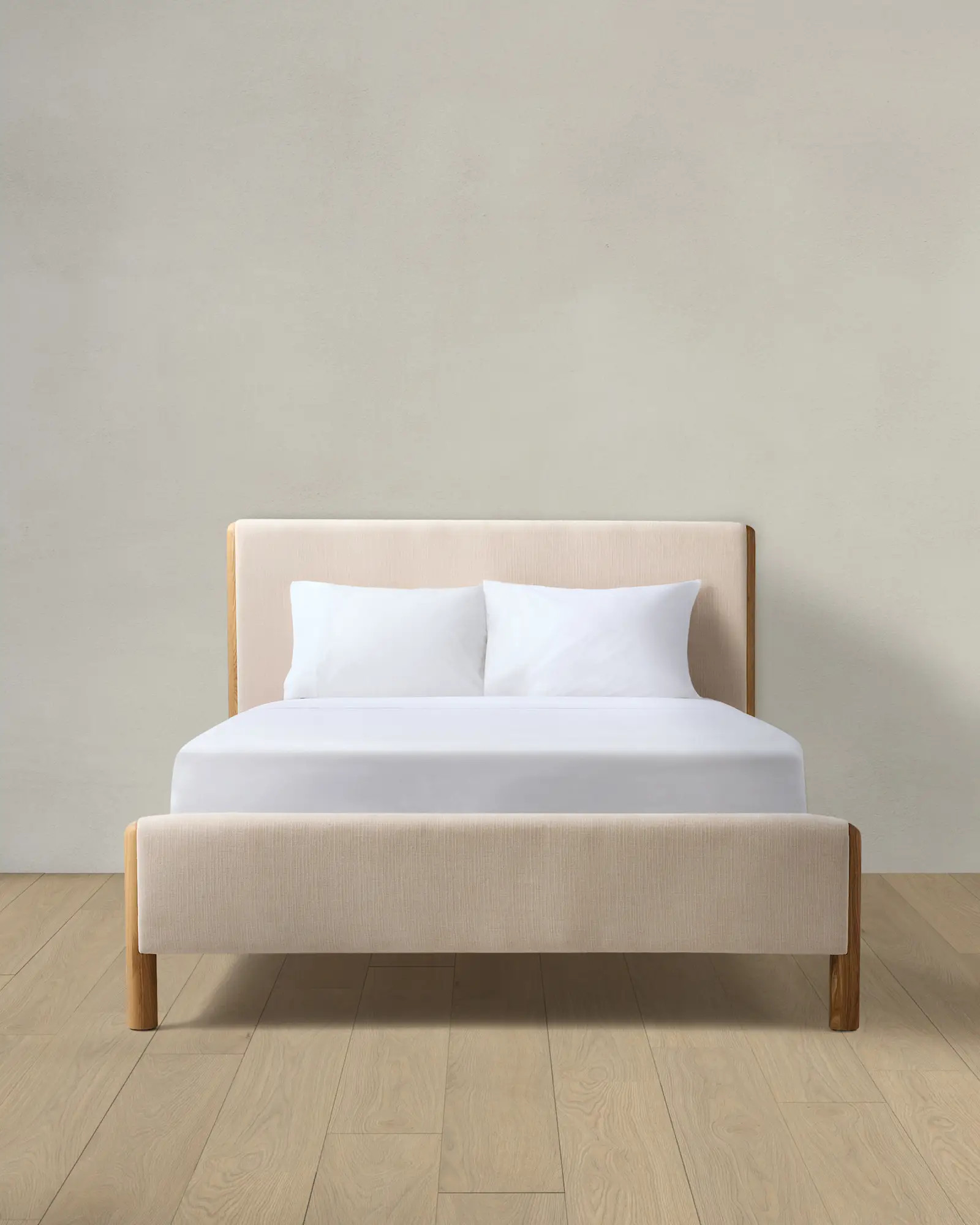 Solid Wood and Performance Linen Bed in Natural | Quince