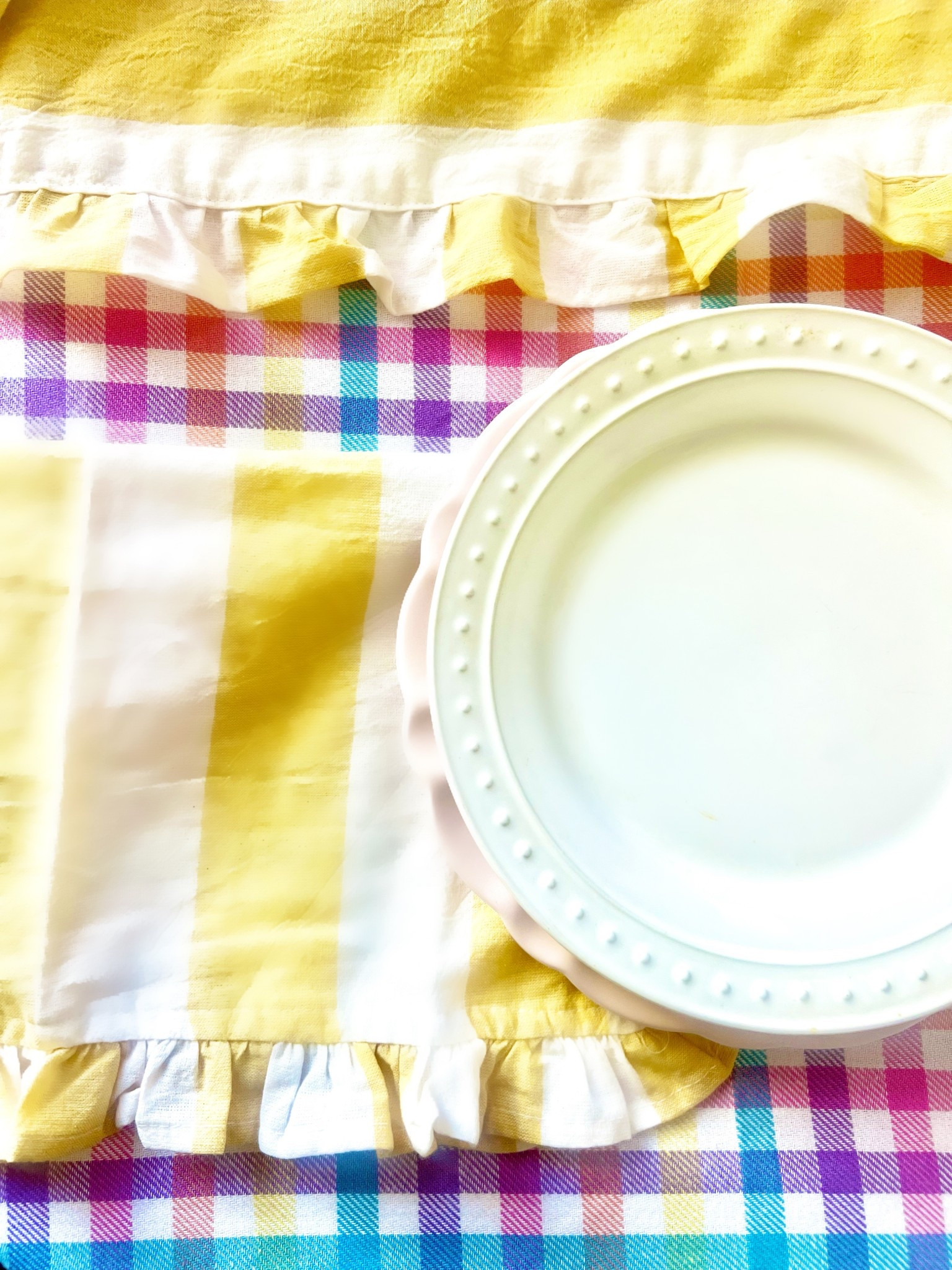 PASTEL & RUFFLE SEASON 🩷💛💚🩵✨
… is my fave! Spring to the core. These are some older faves (pastel gingham napkins / tablecloth / runner) and more recent yellow stripes (napkins, tablecloth, runner) still in stores, if you’re needing anything for this weekend! 

HOPPY EASTER WEEK! ✨✝️🐣🪺🌷

#LTKParties #LTKSeasonal #LTKFamily