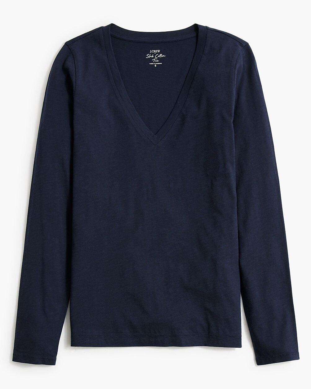 Long-sleeve vintage slub cotton V-neck tee | J.Crew Factory