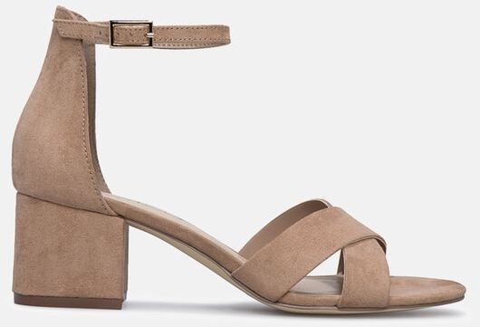 JustFab Heeled Sandals Teddy Sandal Womens Brown Size 12 | JustFab