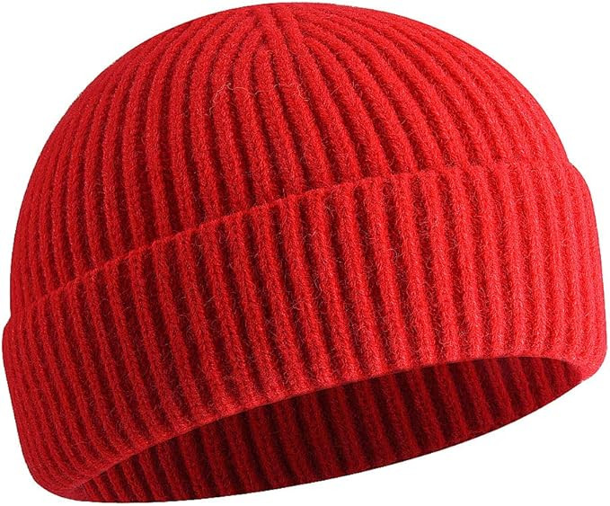 vidsel Short Fisherman Beanie for Men Women, Swag Wool Knit Cuff Trawler Skullcap,Winter Warm Hat... | Amazon (US)