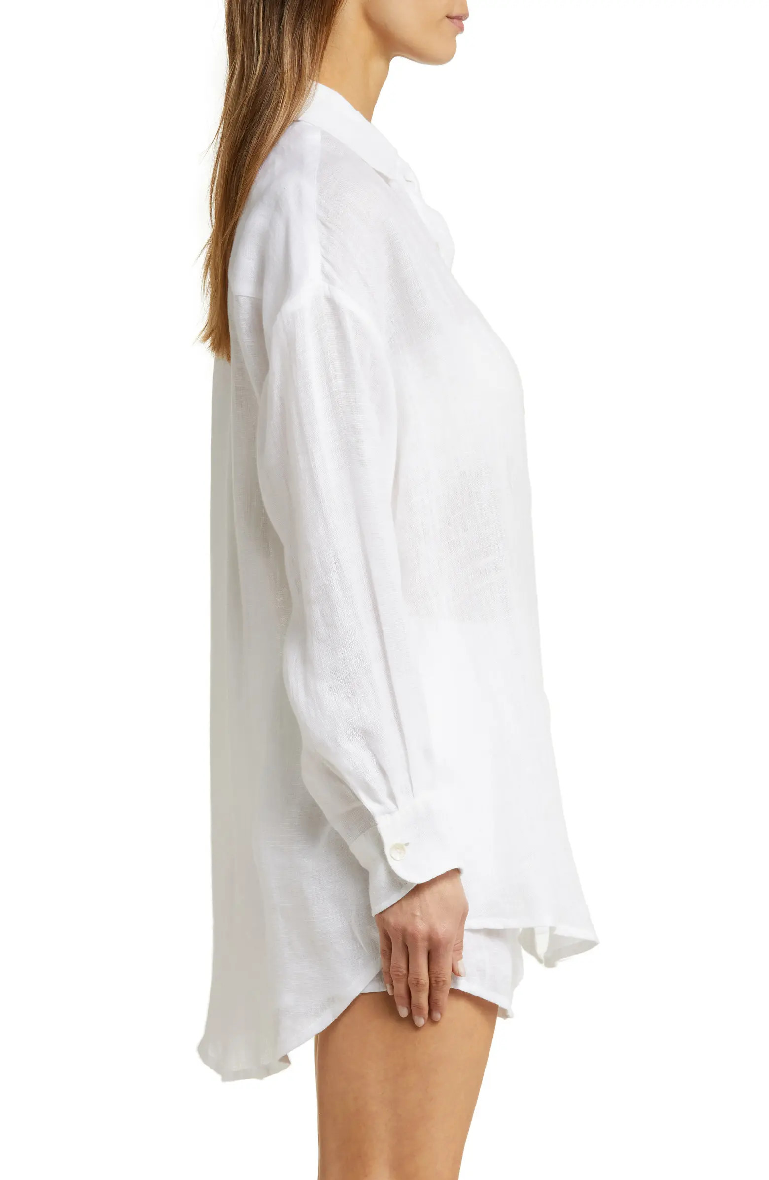 Playa Oversize Linen Cover-Up Shirt | Nordstrom