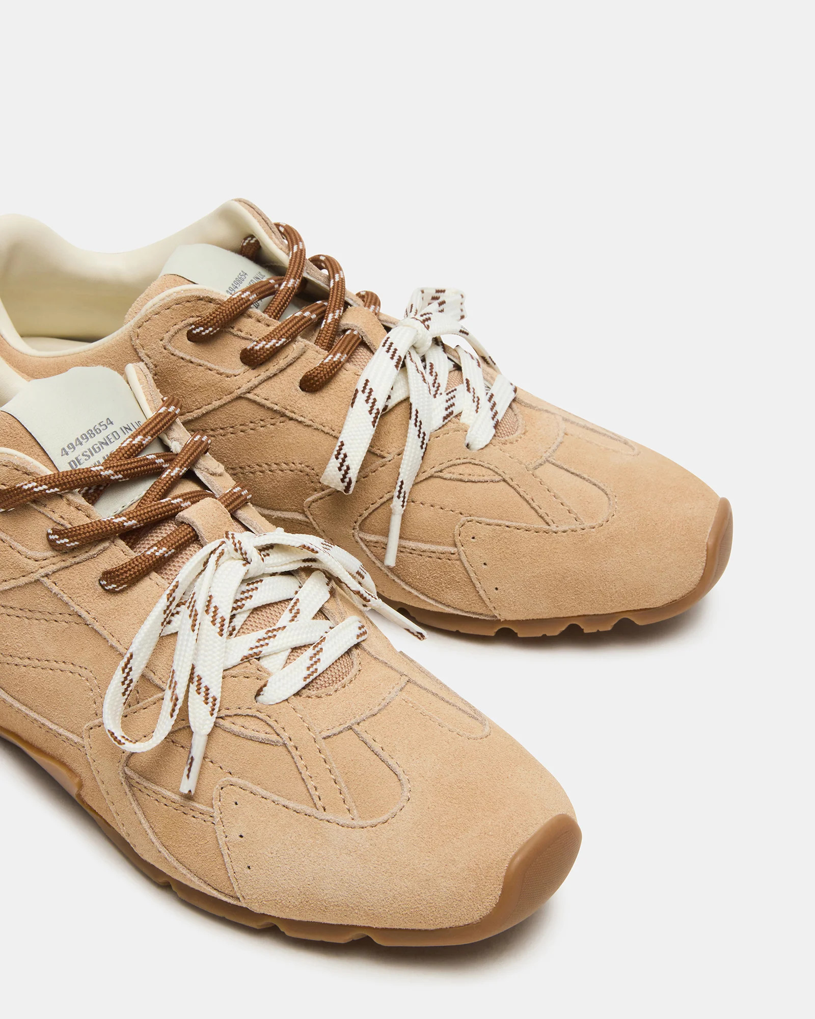 AZIEL Sand Suede Low-Top Lace-Up Women's Sneakers | Steve Madden (US)