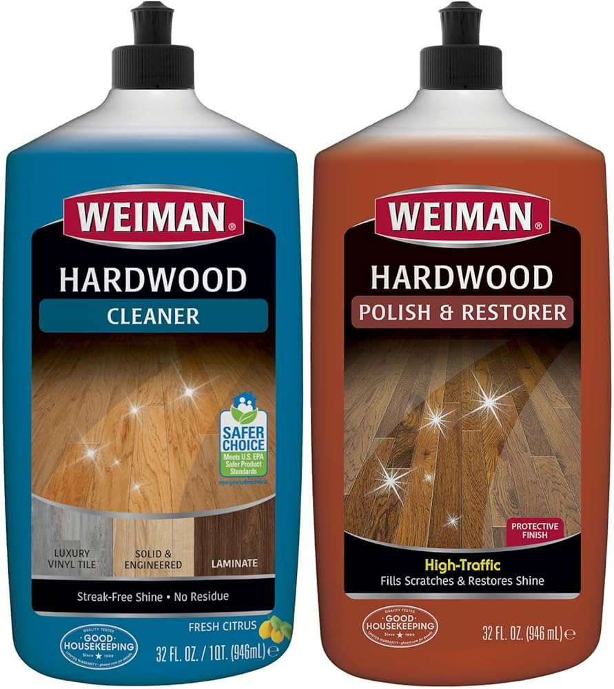 Weiman Hardwood Floor Cleaner and Polish Restorer Combo - 2 Pack - High-Traffic Hardwood Floor, N... | Amazon (US)