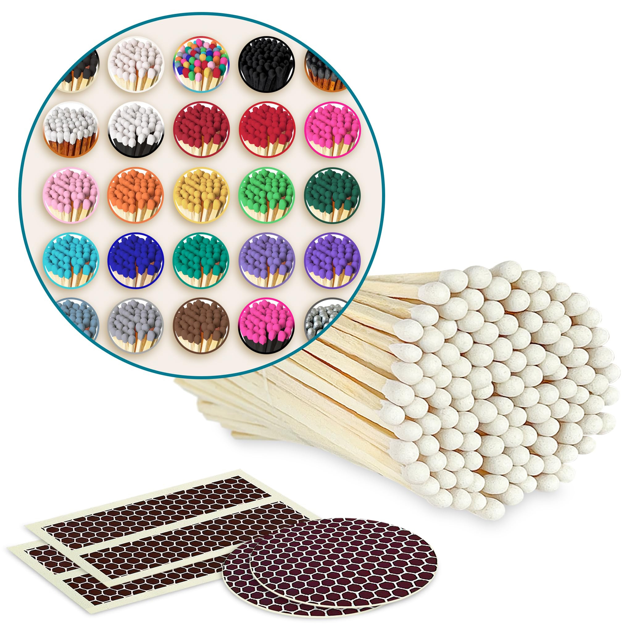 4" Matches in Color of Your Choice (100 Count, Striking Stickers Included) | Decorative Unique & ... | Amazon (US)