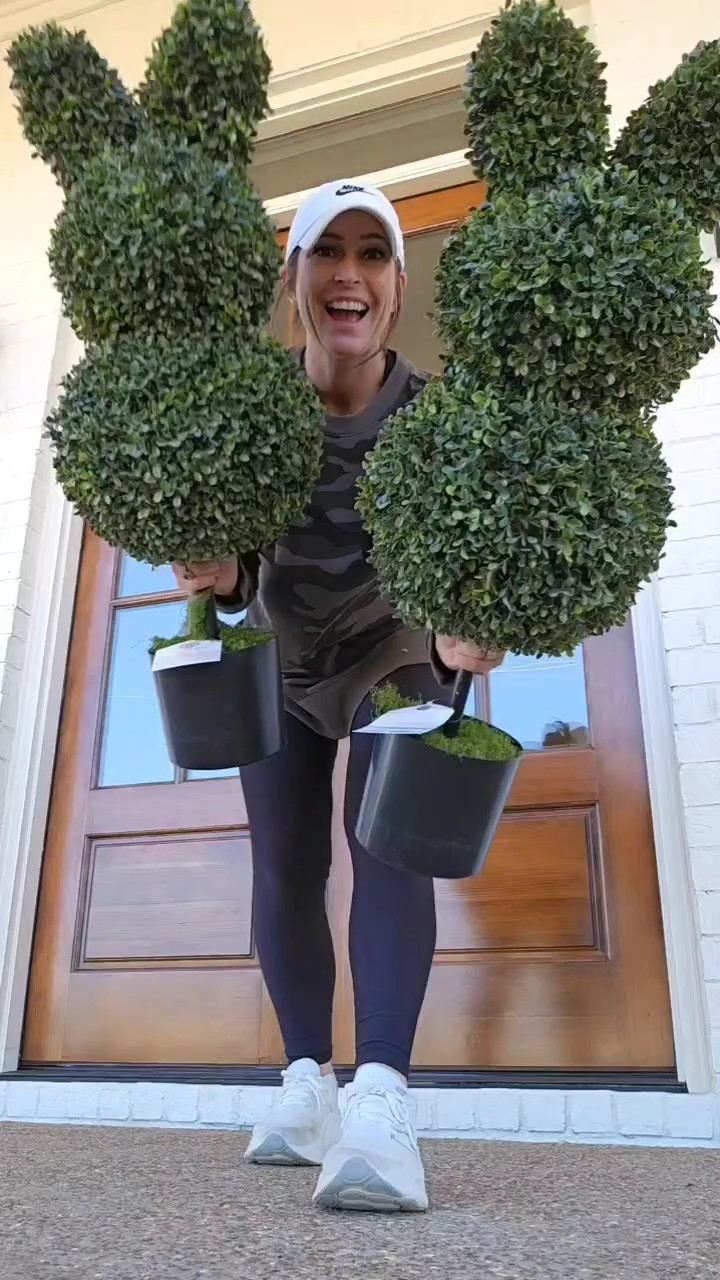 These my texas house topiaries are perfect porch decor for spring and valentines day. I have 4 of these bunny /, rabbit topiaries and these heart ones are adorable and new this year

