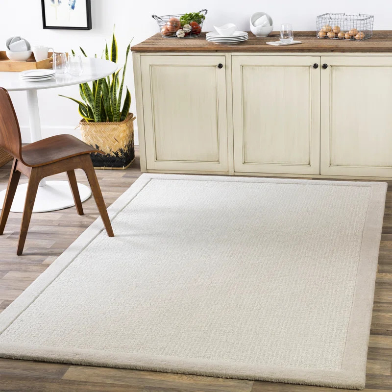 Viveiros Hand-Tufted Wool Cream Area Rug | Wayfair North America