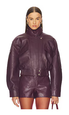 retrofete Lykke Leather Jacket in Bordeaux from Revolve.com | Revolve Clothing (Global)