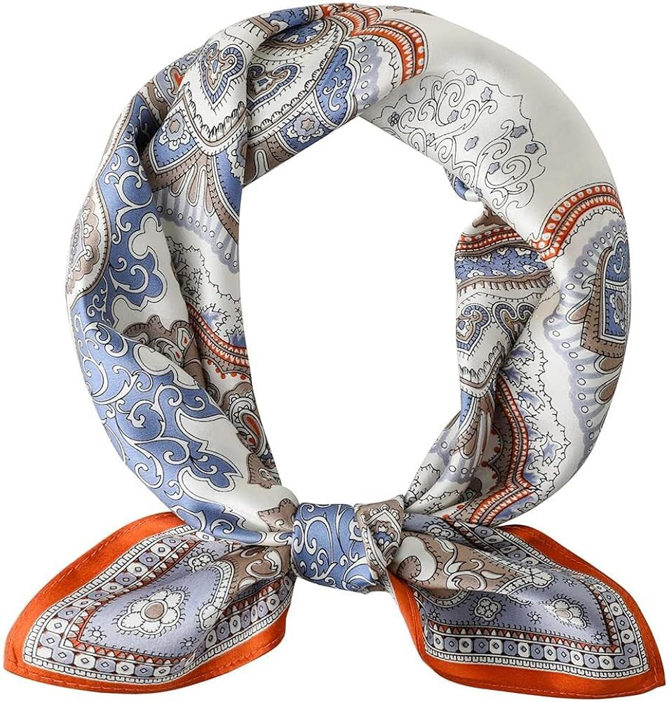 100% Pure Mulberry Silk Scarf for Women, 26"x26" Lightweight Silk Square Headscarf for Daily/Trav... | Amazon (US)