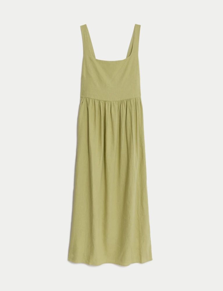 Linen Rich Strappy Midaxi Swing Dress | Marks & Spencer (UK)