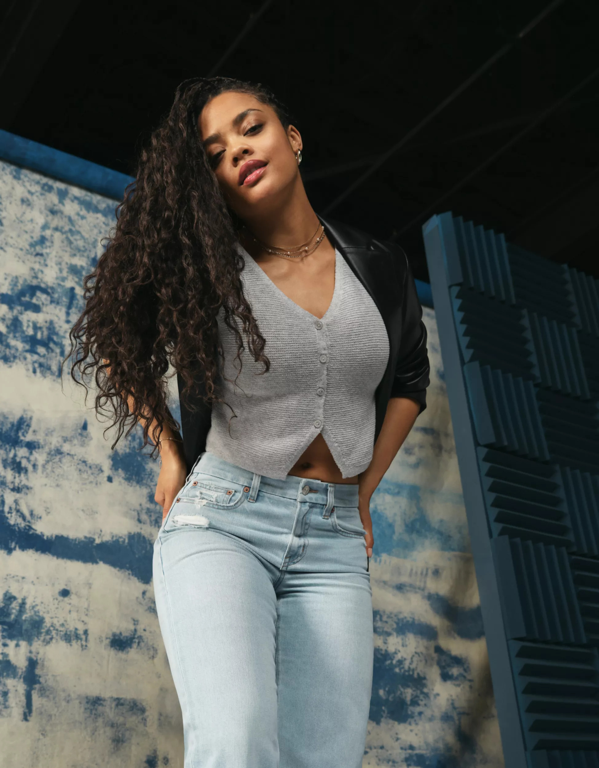 AE Cropped Button-Up Sweater Vest | American Eagle Outfitters (US & CA)