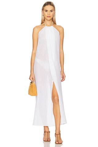 Vix Swimwear Cloe Long Cover Up Dress in Firenze White from Revolve.com | Revolve Clothing (Global)
