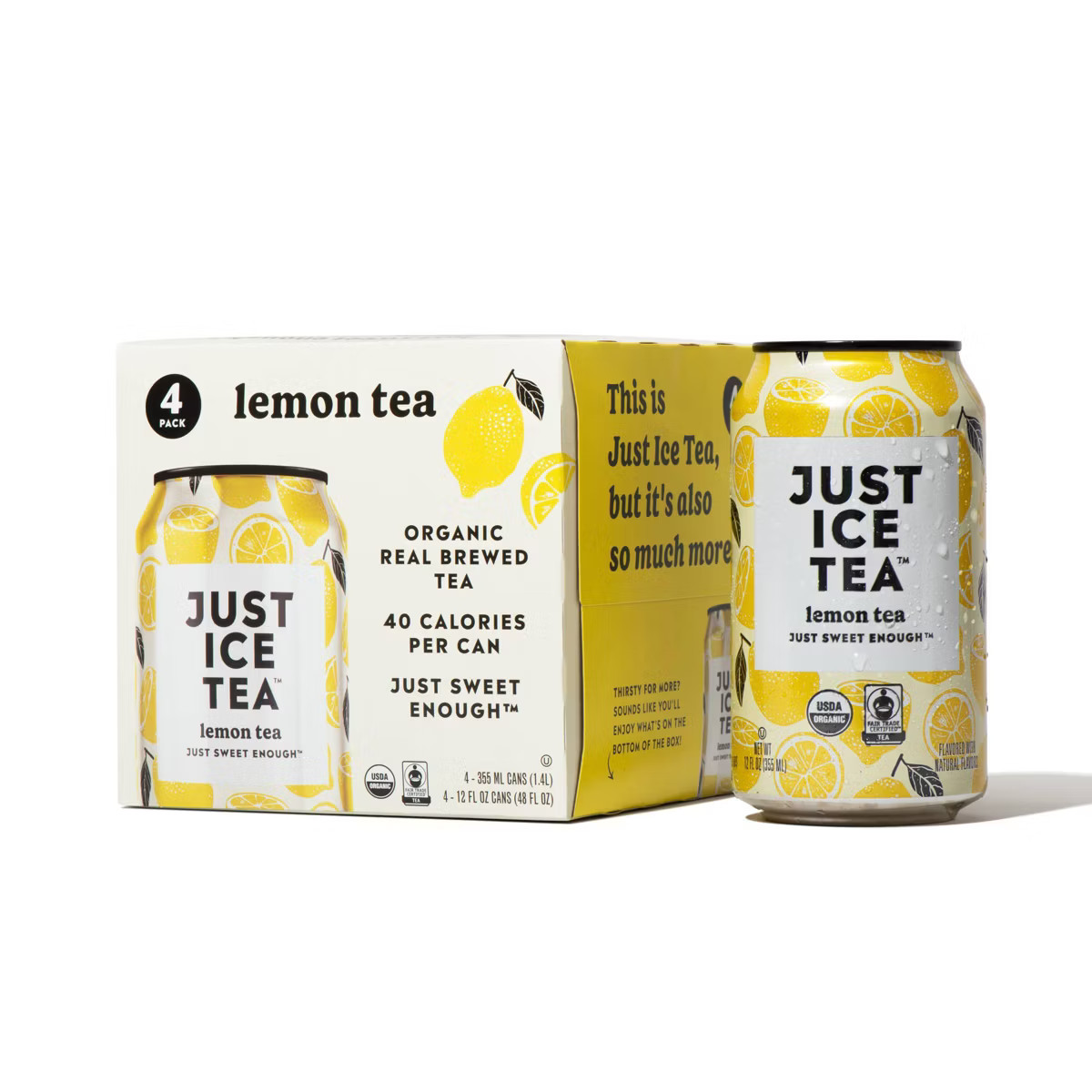JUST ICE TEA Lemon Black Tea - 4pk/12 fl oz Cans | Target