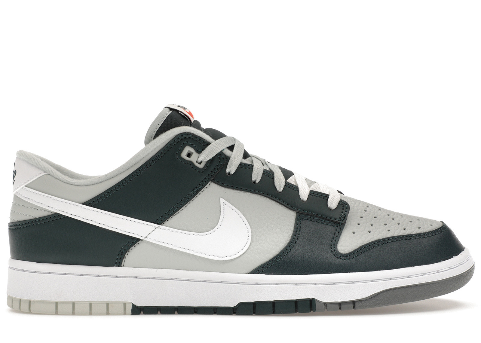 Men's Nike Dunk Low Retro Split Sneakers in Deep Jungle/White/Light Silver | StockX