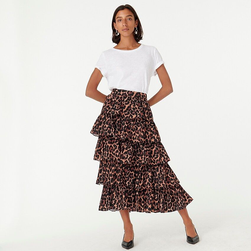 Ruffle maxi skirt in leopard | J.Crew US